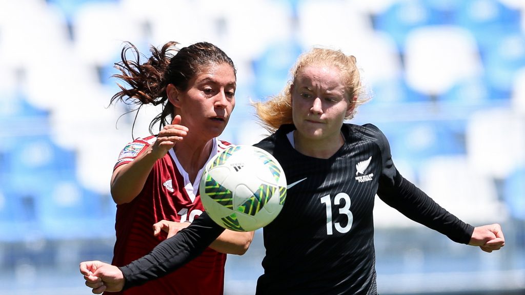 New Zealand's Paige Satchell in action